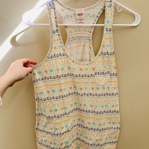 Floral striped tank top